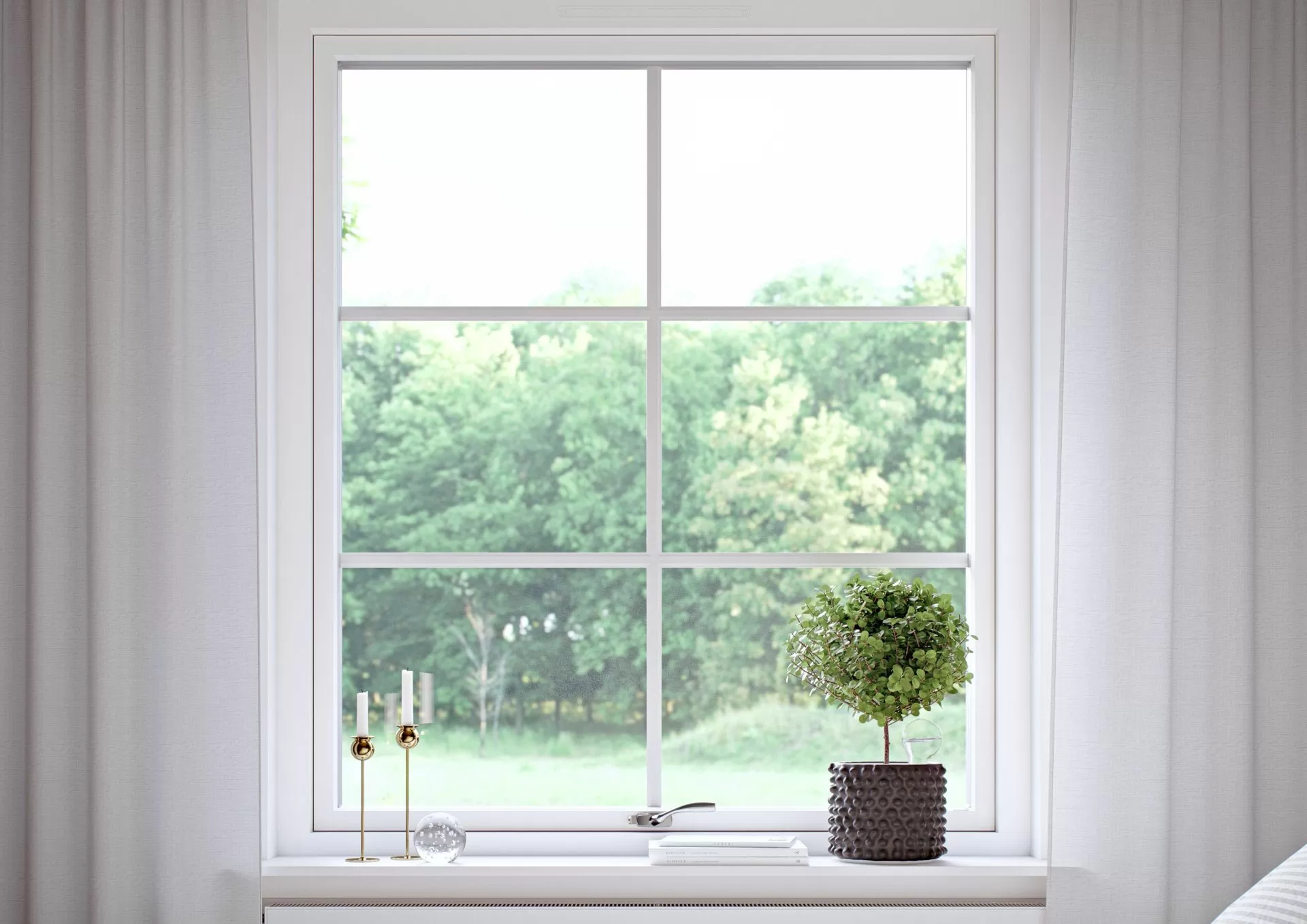 Vit insida vridfönster.