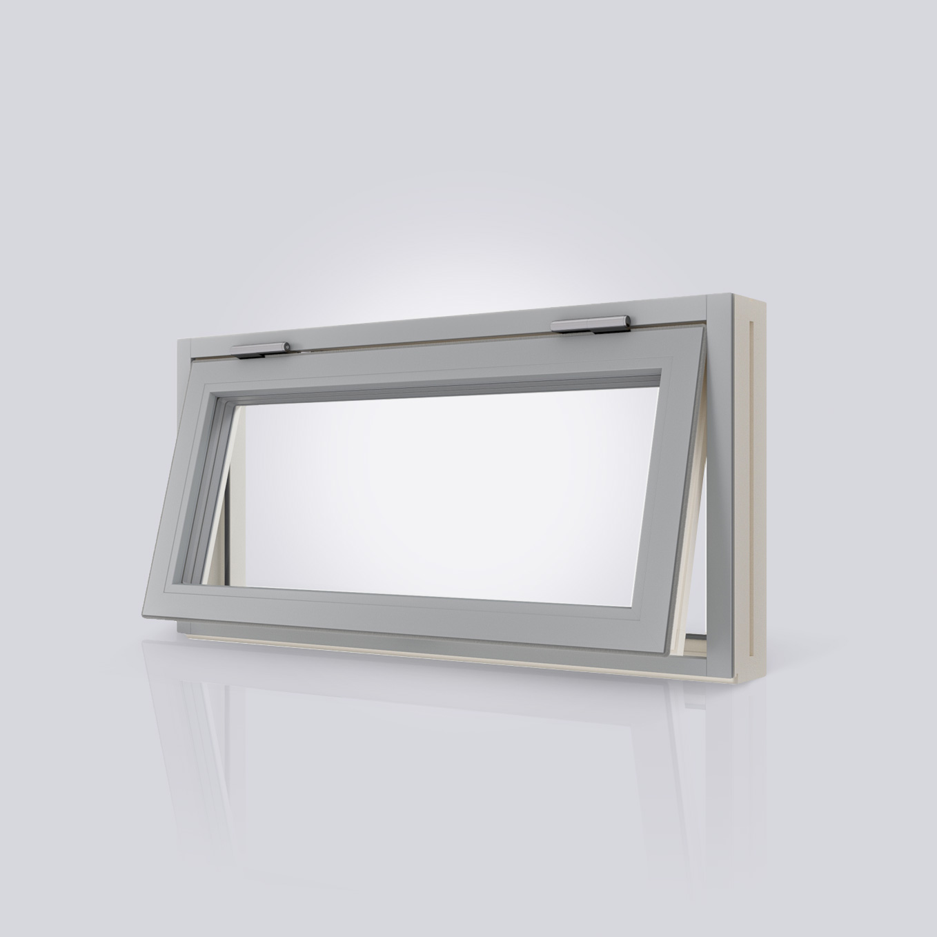 Ljusgrå aluminium.
