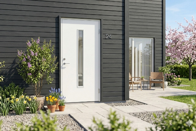 Vit ytterdörr